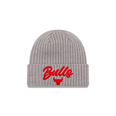 Chicago Bulls Gorra | New Era NBA Draft Cuff Knit Beanie Mexico - Grises
